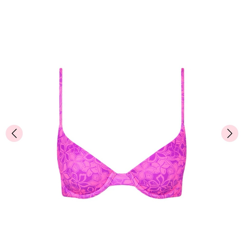 Kulani Kinis Vibrant Pink Floral Bra - Picture 3 of 6